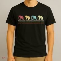 Elephant Lover Retro Elephant animal T-Shirt thumb 3