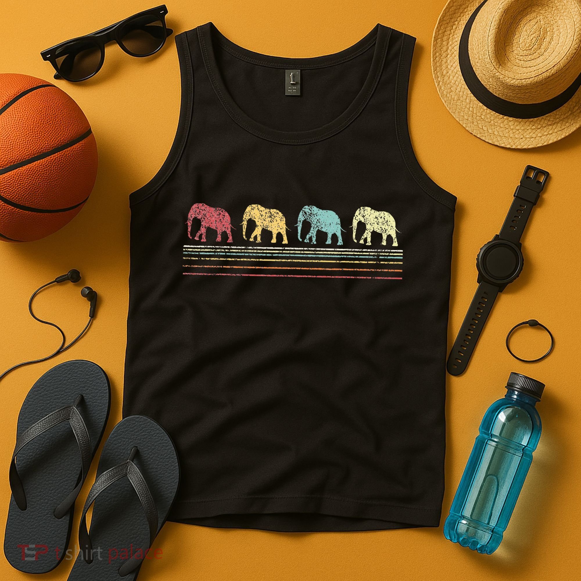 Elephant Lover Retro Elephant animal Tank Top