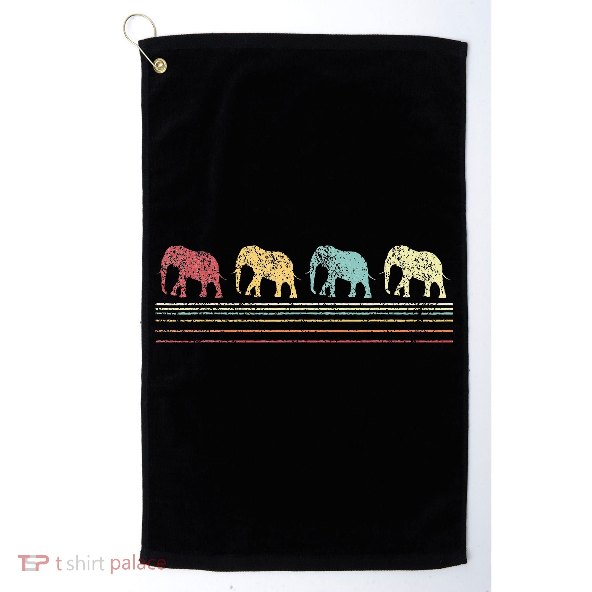 Elephant Lover Retro Elephant animal Golf Towel