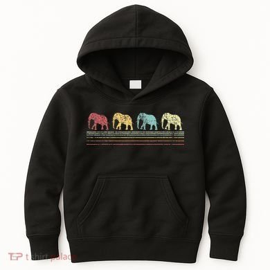 Elephant Lover Retro Elephant animal Kids Hoodie
