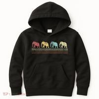 Elephant Lover Retro Elephant animal Kids Hoodie thumb 0