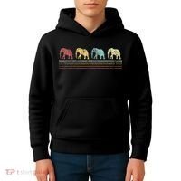 Elephant Lover Retro Elephant animal Kids Hoodie thumb 4