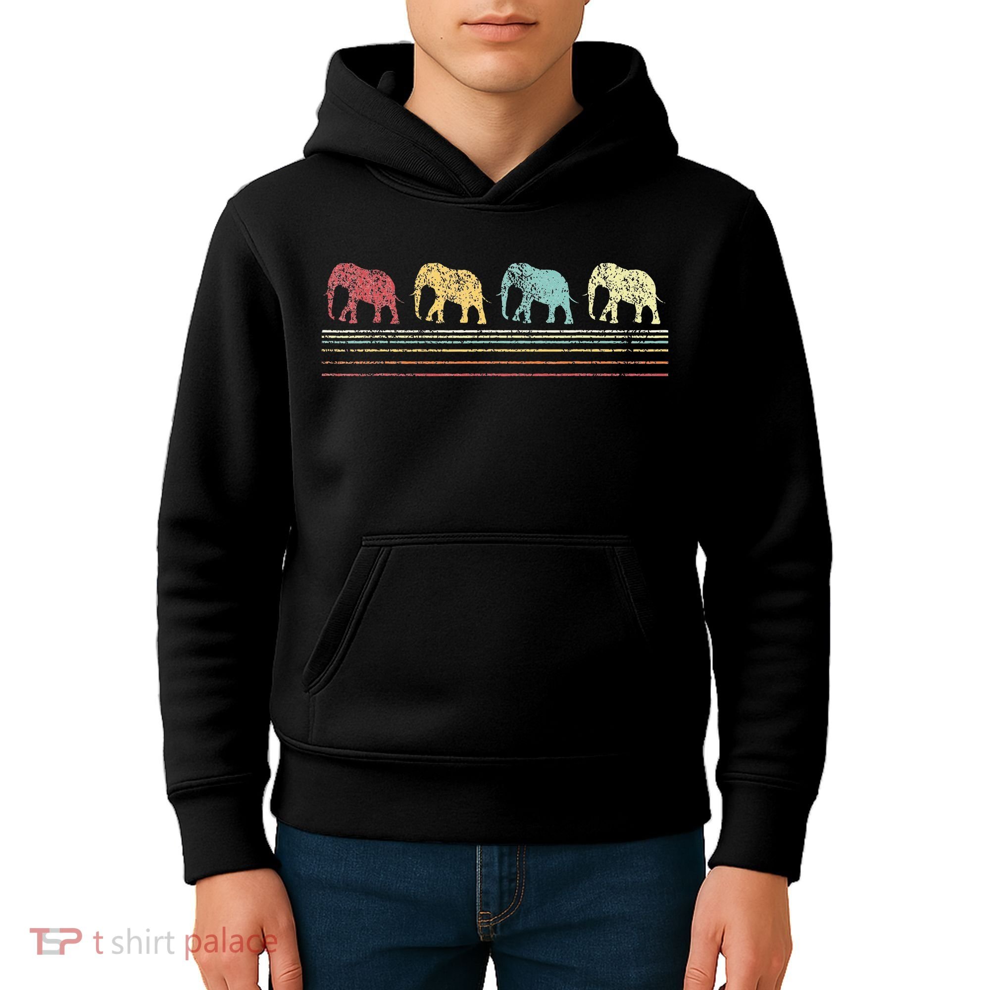 Elephant Lover Retro Elephant animal Kids Hoodie