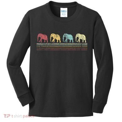 Elephant Lover Retro Elephant animal Kids Long Sleeve Shirt