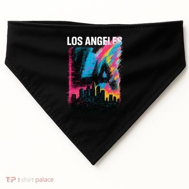 Electric LA Skyline USA-Made Doggie Bandana