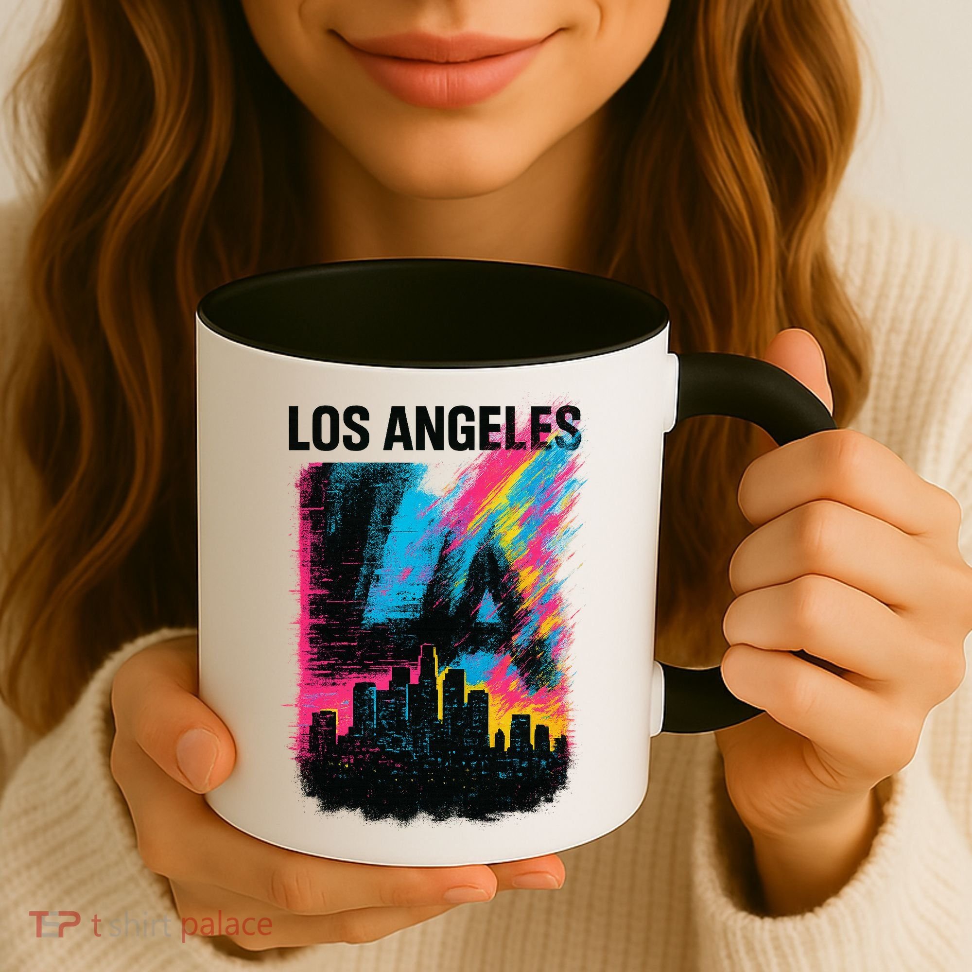 Electric LA Skyline Coffee Mug