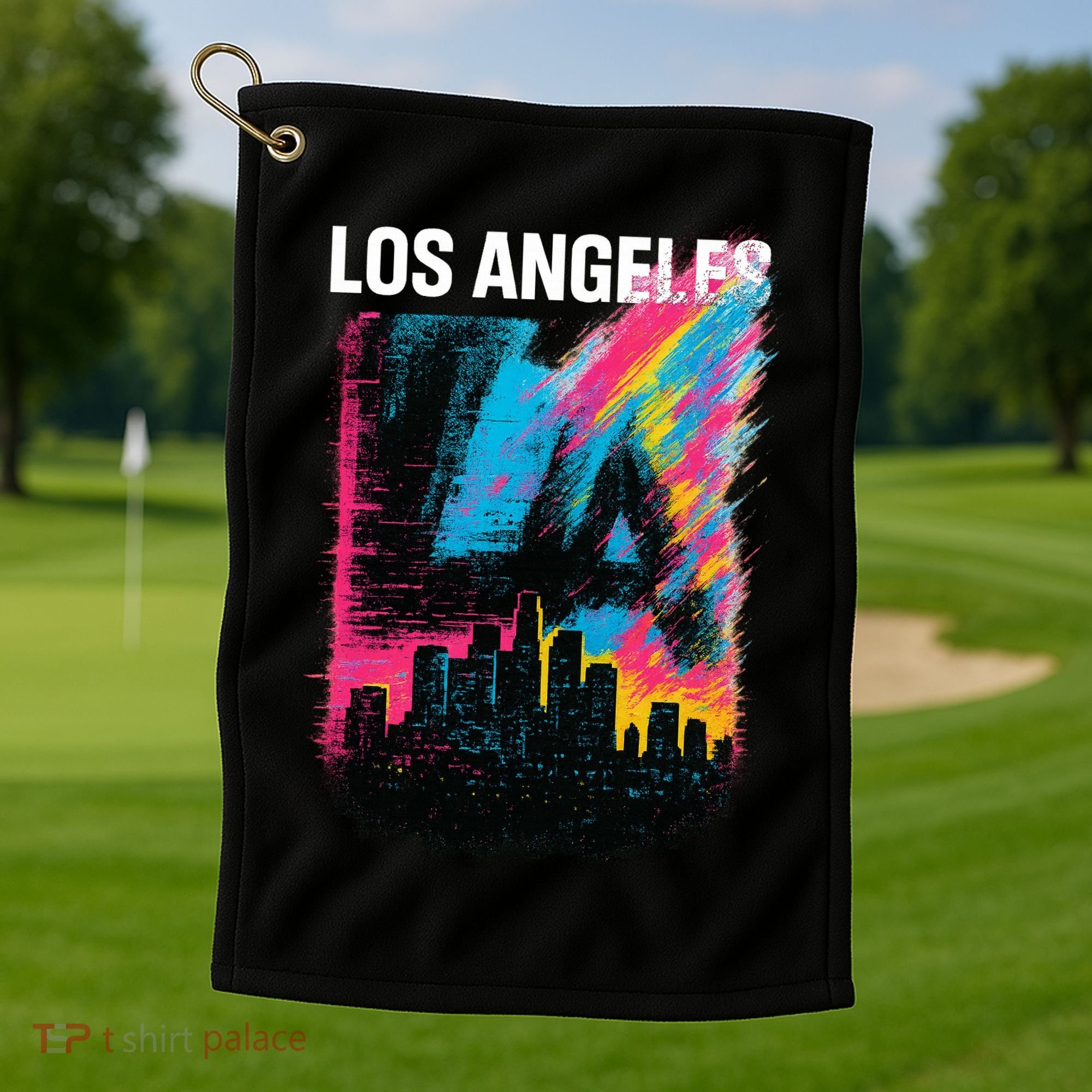 Electric LA Skyline Golf Towel