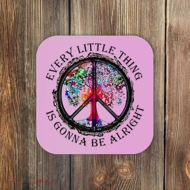 Every little thing is gonna be alright Yoga tree root color Coaster