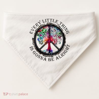 Every little thing is gonna be alright Yoga tree root color USA-Made Doggie Bandana