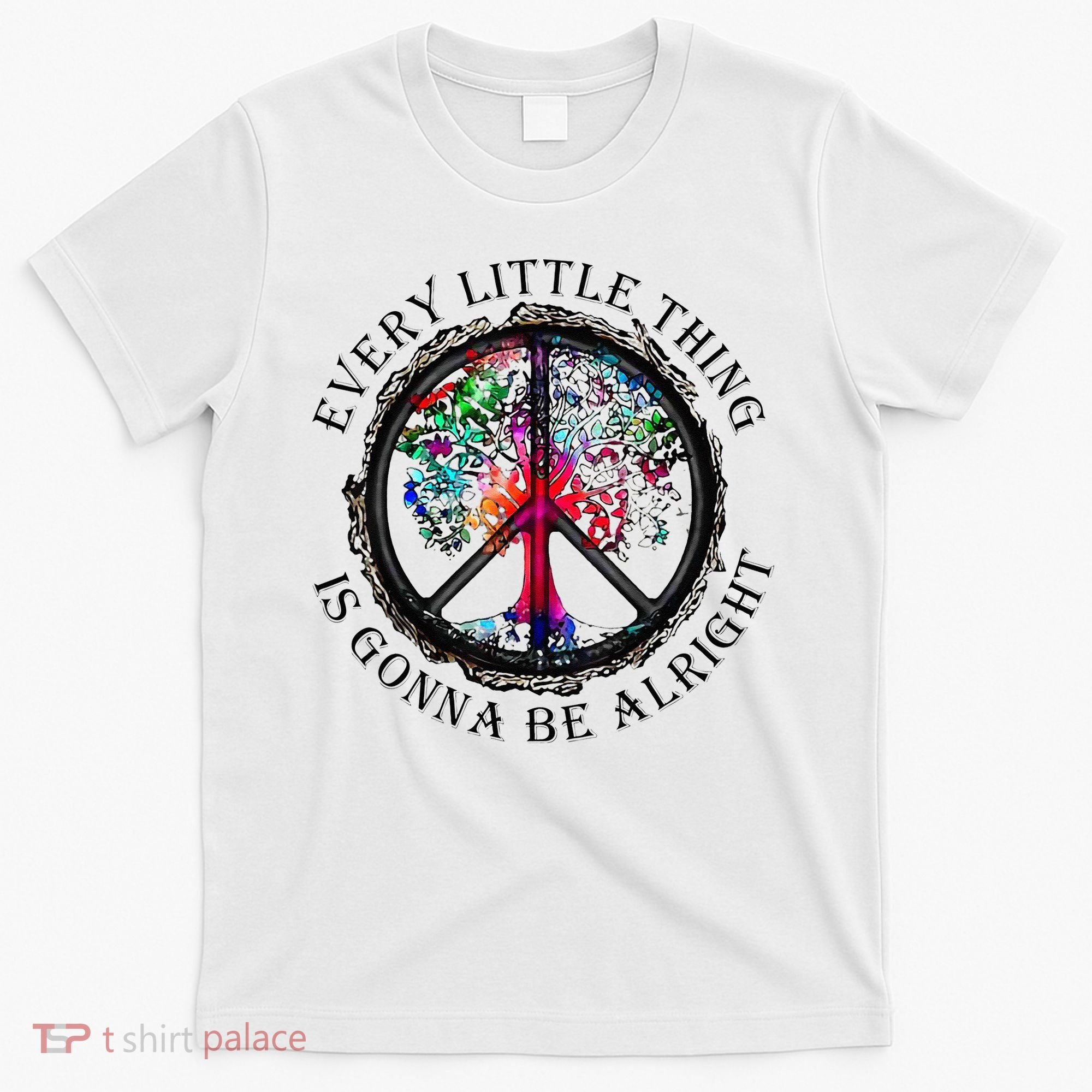 Every little thing is gonna be alright Yoga tree root color T-Shirt