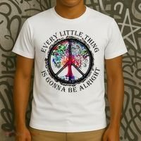 Every little thing is gonna be alright Yoga tree root color T-Shirt thumb 3
