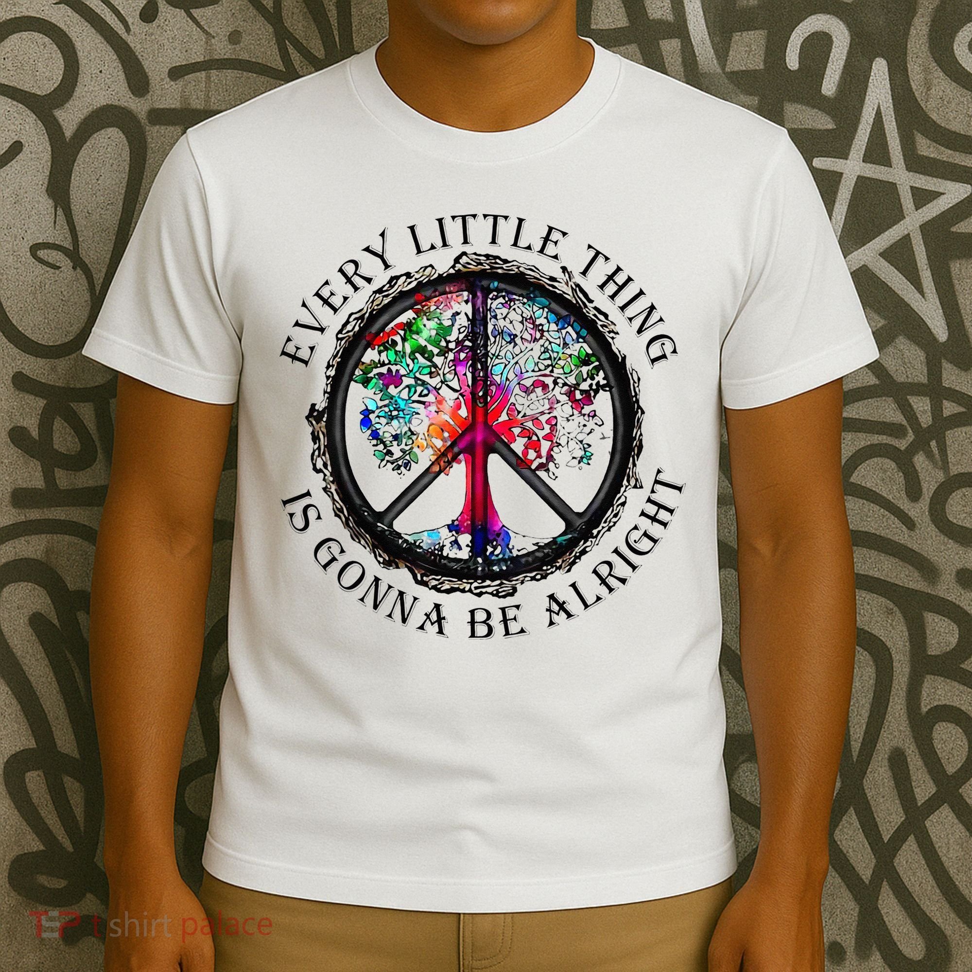 Every little thing is gonna be alright Yoga tree root color T-Shirt
