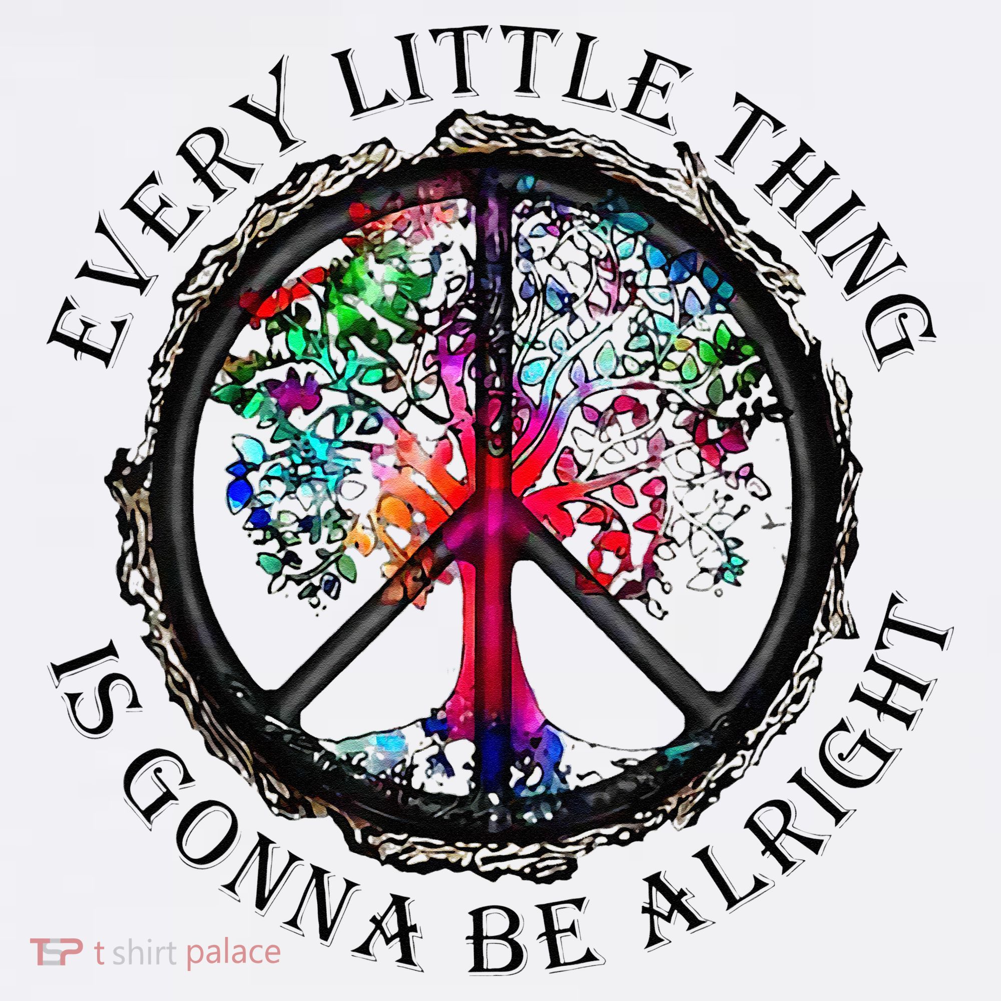 Every little thing is gonna be alright Yoga tree root color T-Shirt