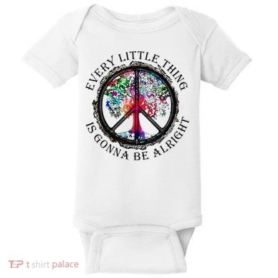 Every little thing is gonna be alright Yoga tree root color Baby Bodysuit