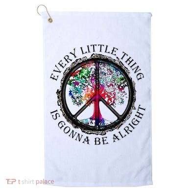 Every little thing is gonna be alright Yoga tree root color Golf Towel