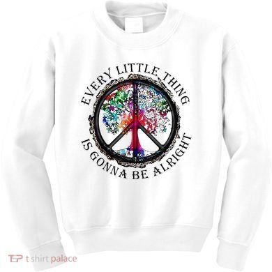 Every little thing is gonna be alright Yoga tree root color Kids Sweatshirt