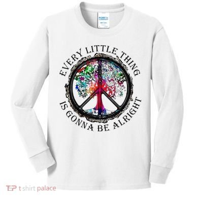 Every little thing is gonna be alright Yoga tree root color Kids Long Sleeve Shirt