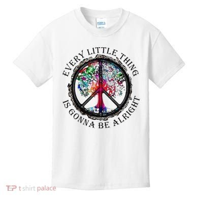 Every little thing is gonna be alright Yoga tree root color Kids T-Shirt