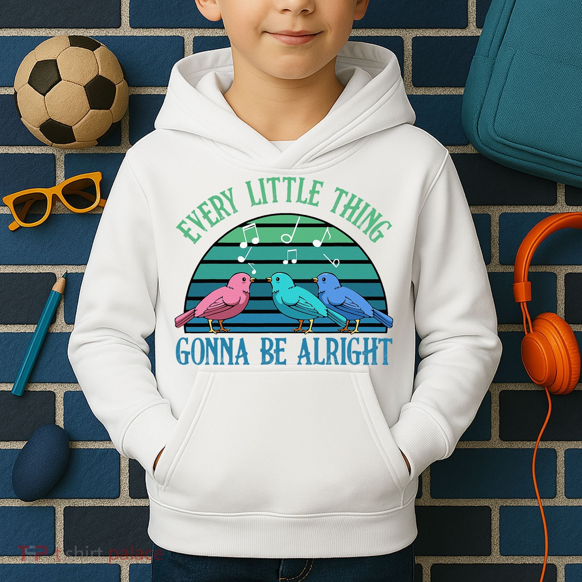 Every Little Thing Is Gonna Be Alright Bird Cute Adorable Kids Hoodie