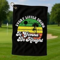 Every Little Thing Is Gonna Be Alright Jamaica Wo Gift Golf Towel thumb 1
