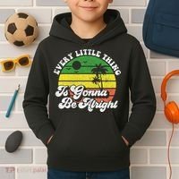 Every Little Thing Is Gonna Be Alright Jamaica Wo Gift Kids Hoodie thumb 2