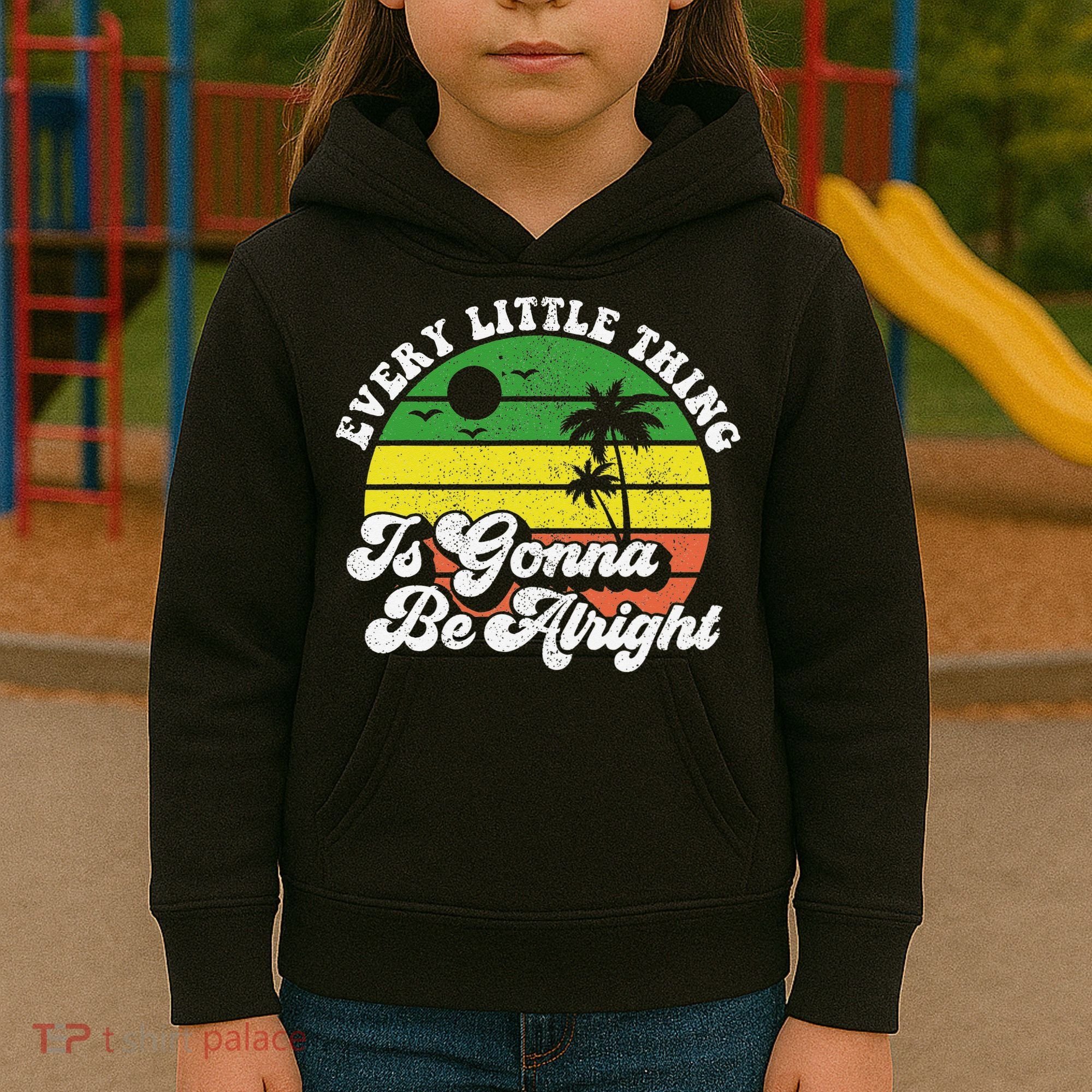 Every Little Thing Is Gonna Be Alright Jamaica Wo Gift Kids Hoodie