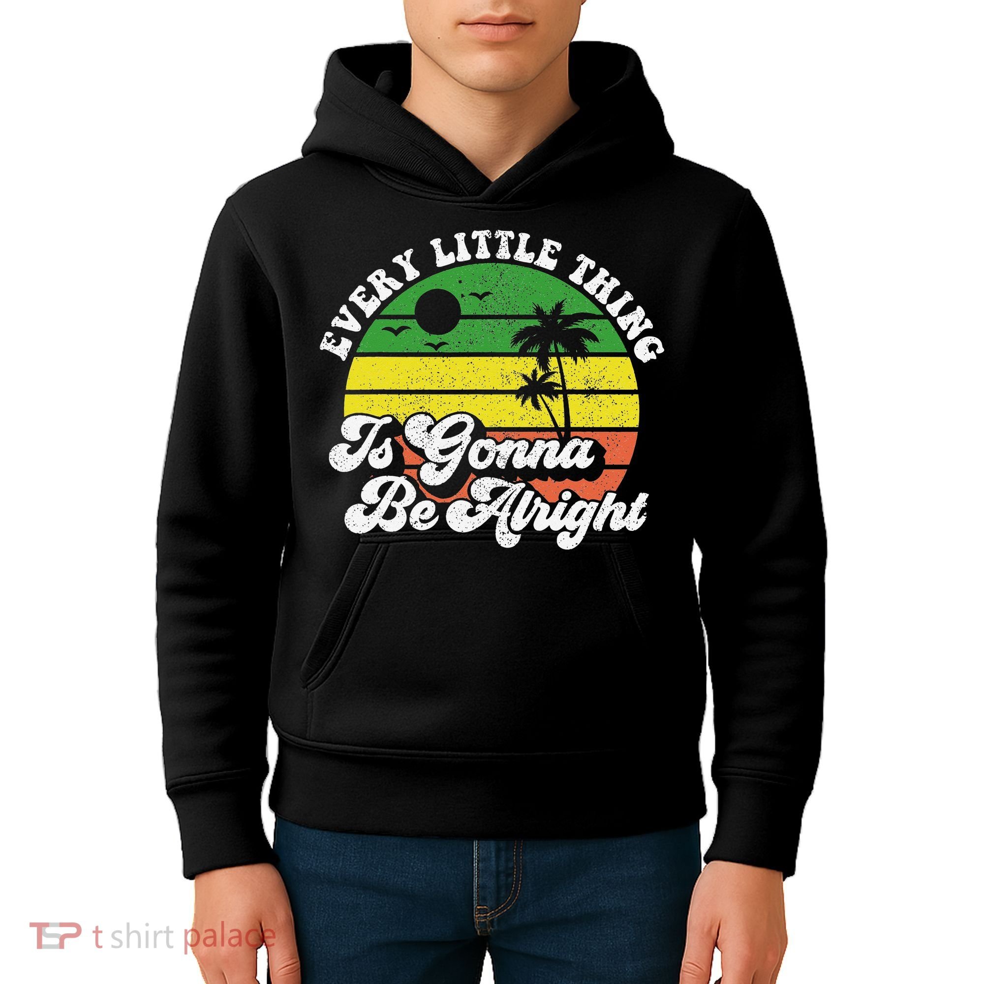 Every Little Thing Is Gonna Be Alright Jamaica Wo Gift Kids Hoodie