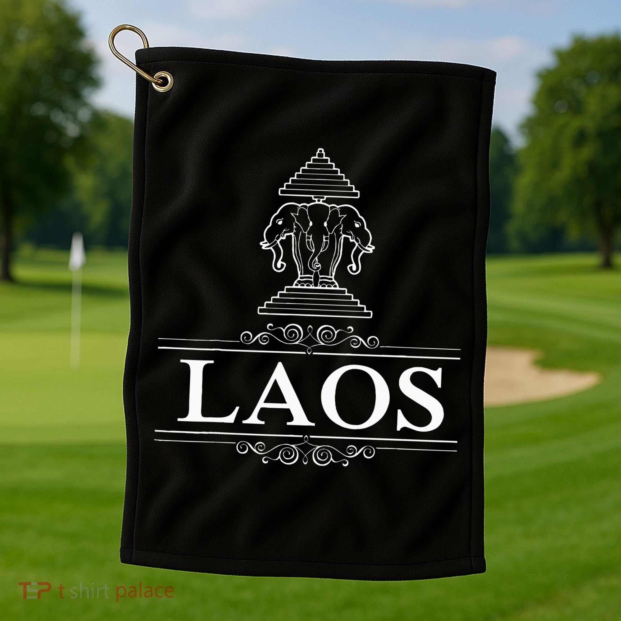 Erawan Laos Three Headed Elephant Golf Towel