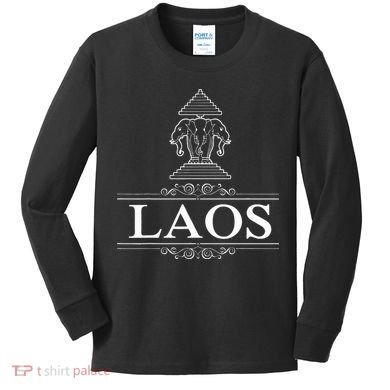 Erawan Laos Three Headed Elephant Kids Long Sleeve Shirt