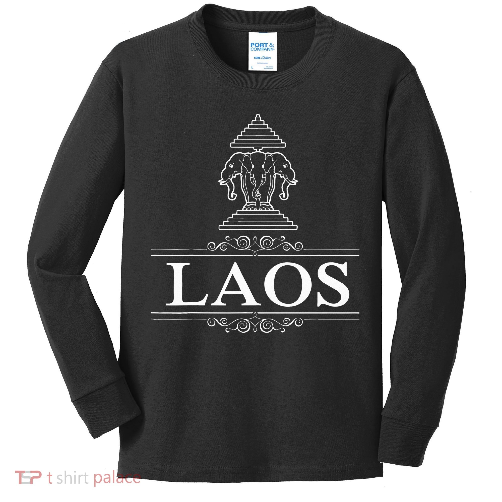 Erawan Laos Three Headed Elephant Kids Long Sleeve Shirt