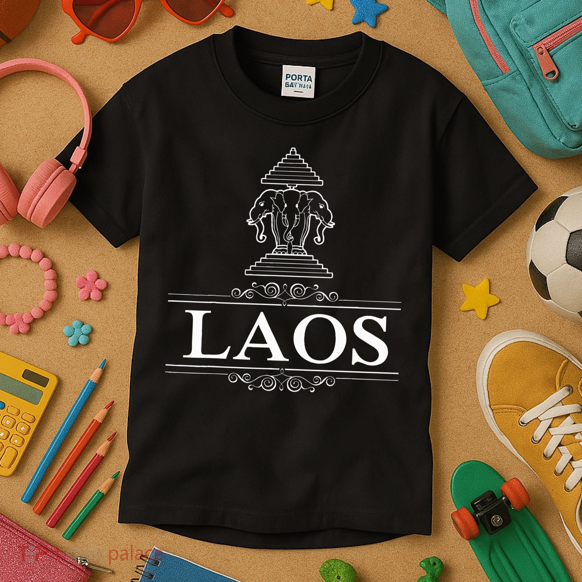 Erawan Laos Three Headed Elephant Kids T-Shirt