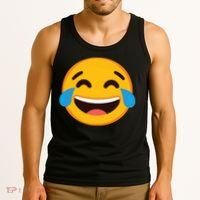Emoticon Laughing Tears Face With Tears Of Joy Gift Tank Top thumb 3