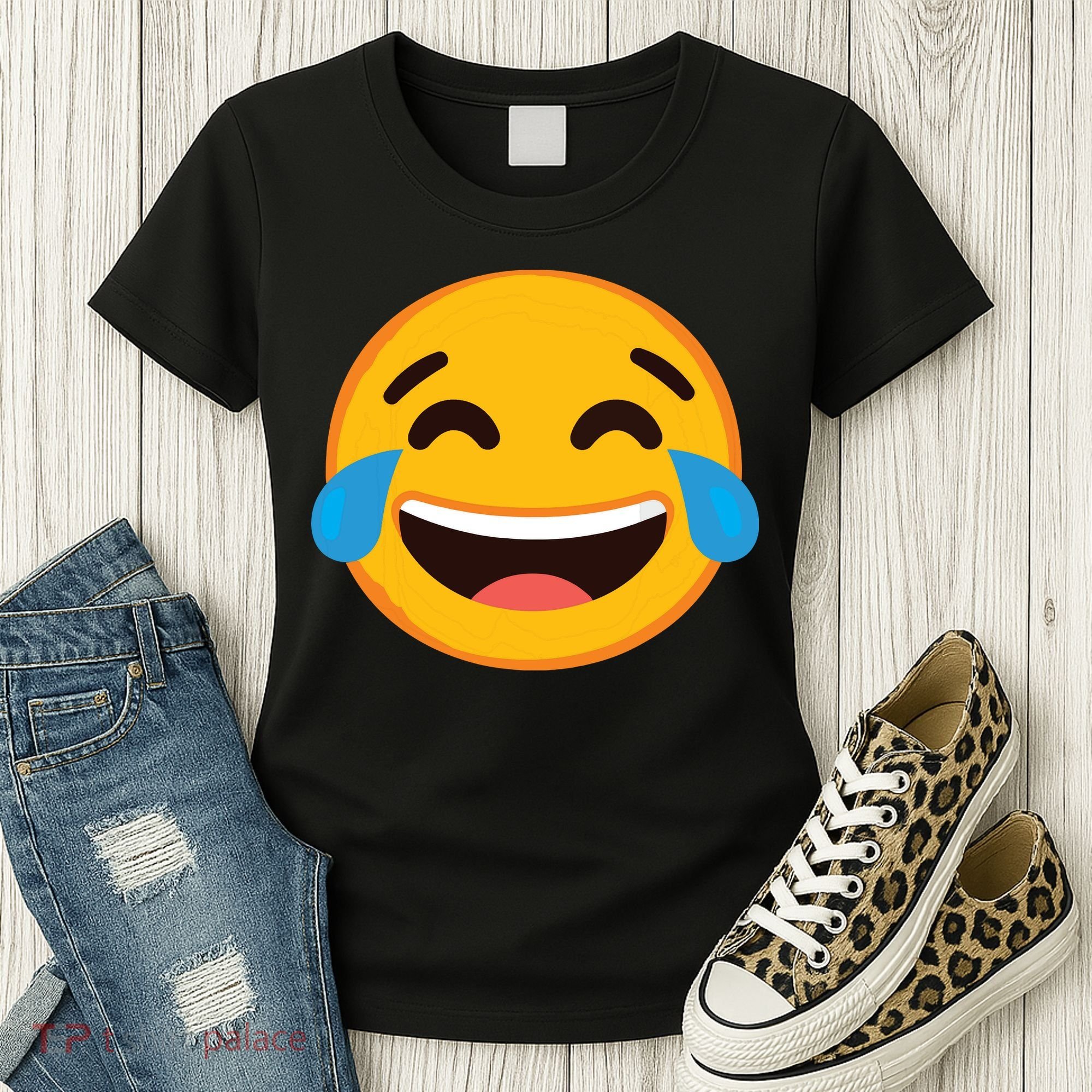 Emoticon Laughing Tears Face With Tears Of Joy Gift Women's T-Shirt