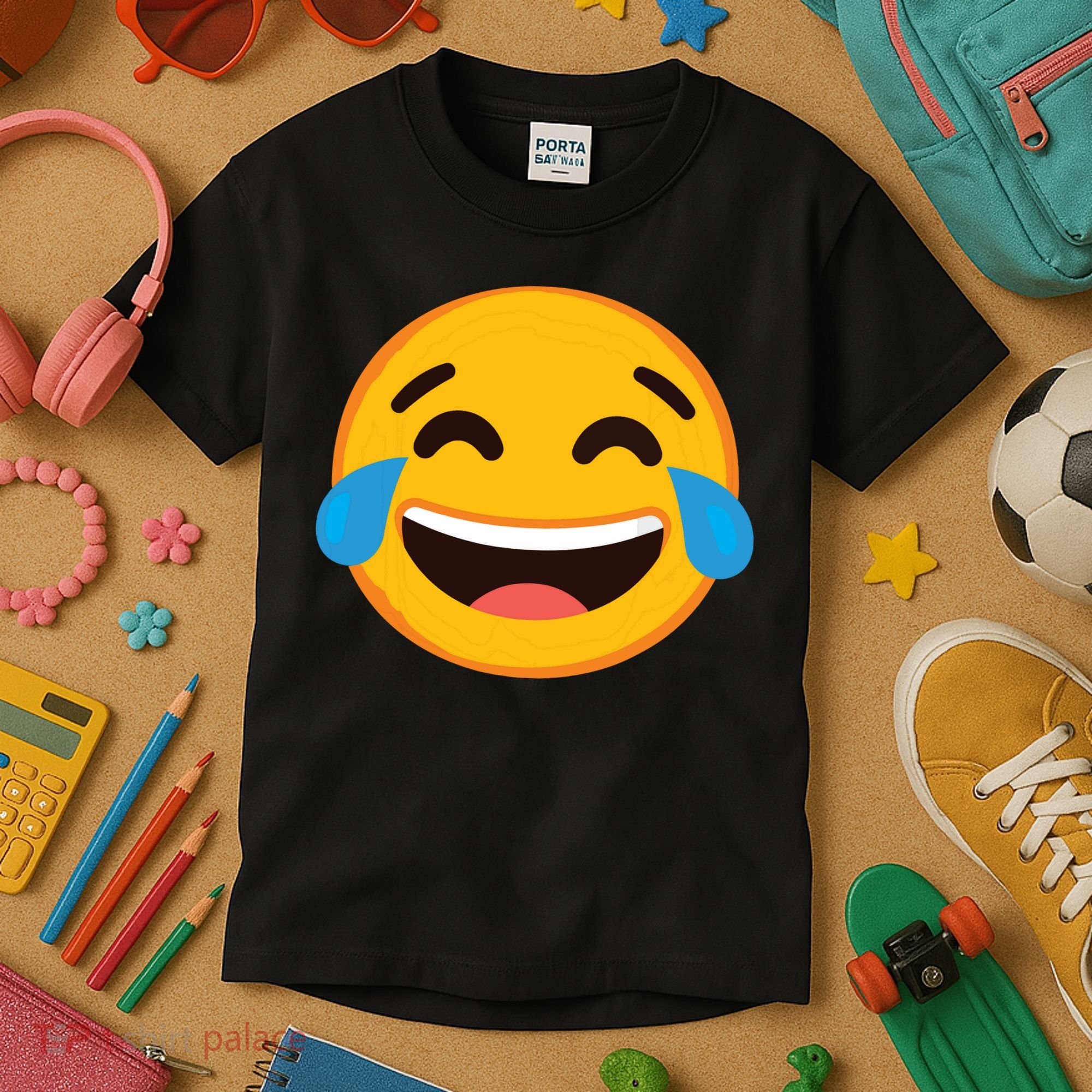 Emoticon Laughing Tears Face With Tears Of Joy Gift Kids T-Shirt