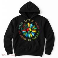 Every Little Thing Is Gonna Be Alright Hippie Flower Hoodie thumb 0