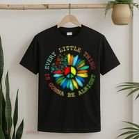 Every Little Thing Is Gonna Be Alright Hippie Flower T-Shirt thumb 2