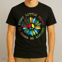 Every Little Thing Is Gonna Be Alright Hippie Flower T-Shirt thumb 3