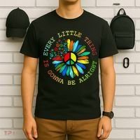 Every Little Thing Is Gonna Be Alright Hippie Flower T-Shirt thumb 6