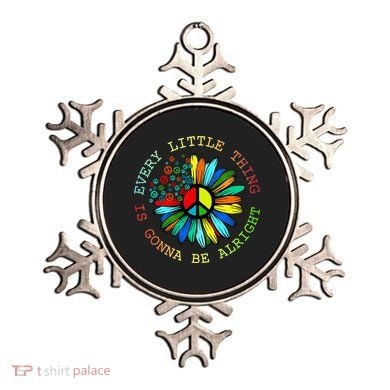 Every Little Thing Is Gonna Be Alright Hippie Flower Ornament