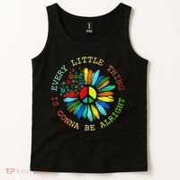 Every Little Thing Is Gonna Be Alright Hippie Flower Tank Top thumb 2