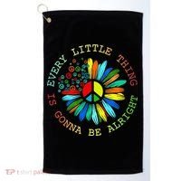 Every Little Thing Is Gonna Be Alright Hippie Flower Golf Towel thumb 0