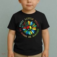 Every Little Thing Is Gonna Be Alright Hippie Flower Toddler T-Shirt thumb 2