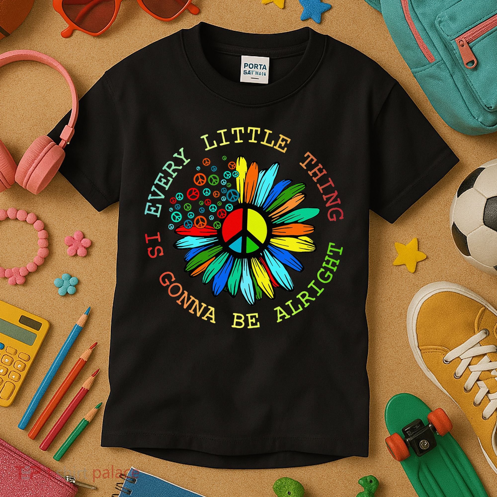 Every Little Thing Is Gonna Be Alright Hippie Flower Kids T-Shirt