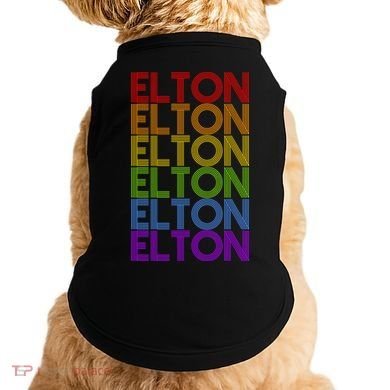 Elton Wordmark Pattern Retro Style Doggie Tank