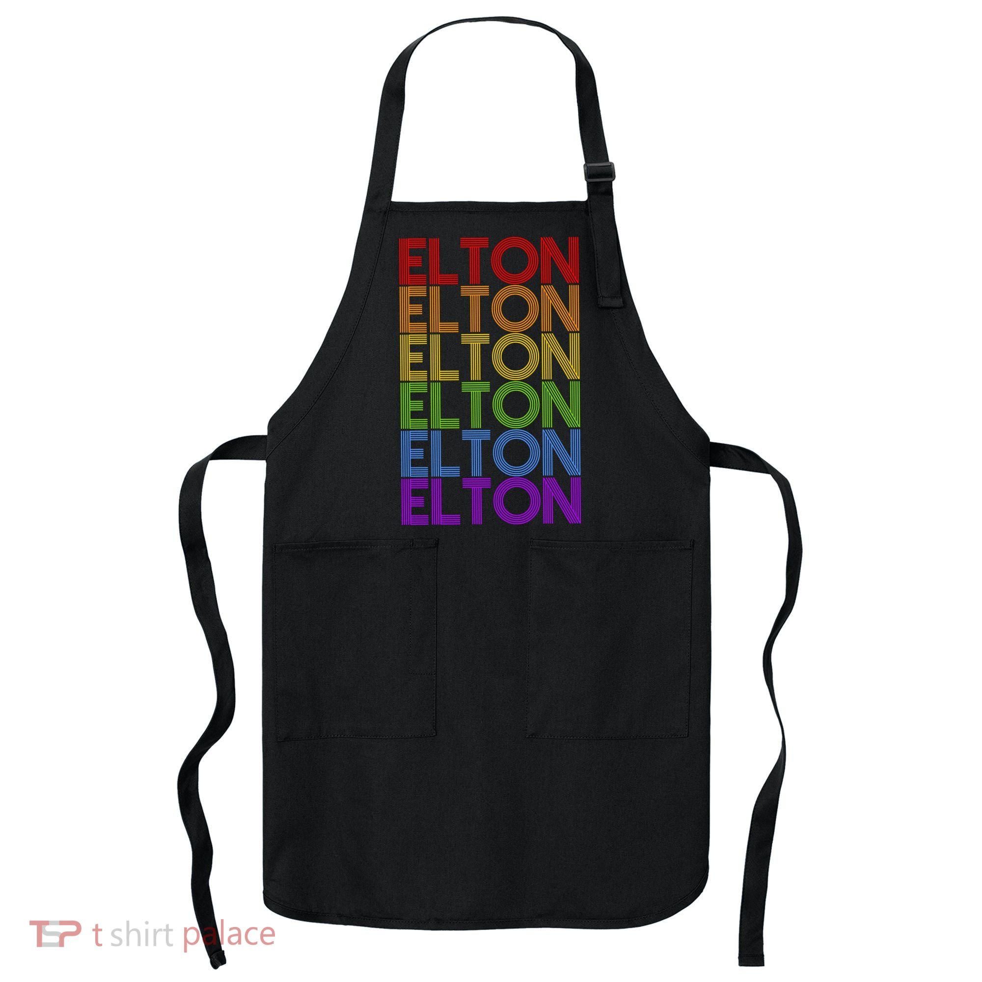 Elton Wordmark Pattern Retro Style Apron
