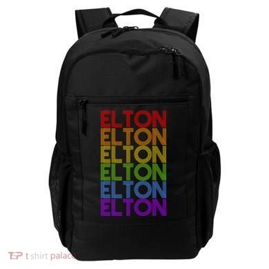 Elton Wordmark Pattern Retro Style Backpack