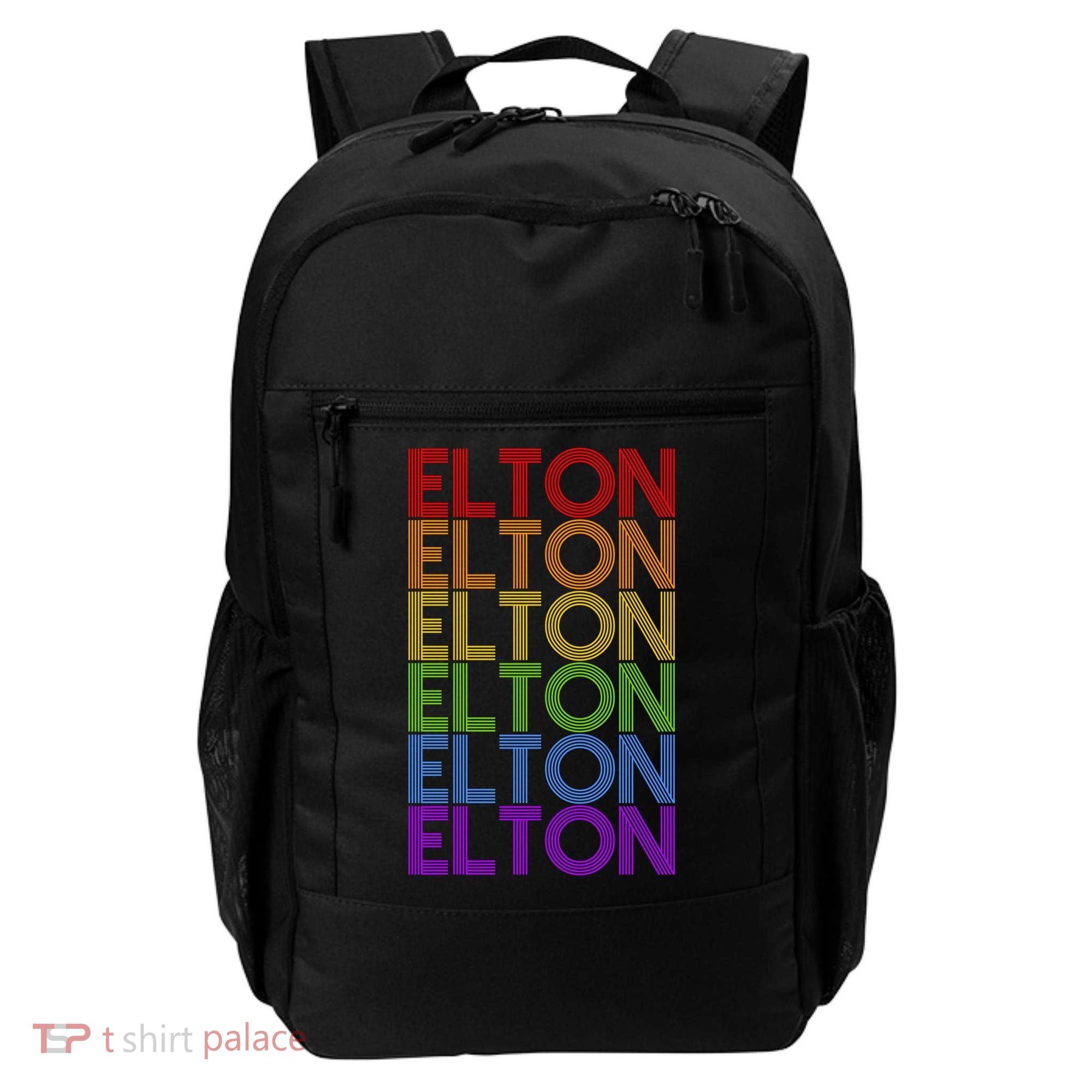 Elton Wordmark Pattern Retro Style Backpack