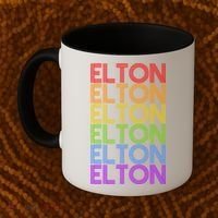 Elton Wordmark Pattern Retro Style Coffee Mug thumb 2