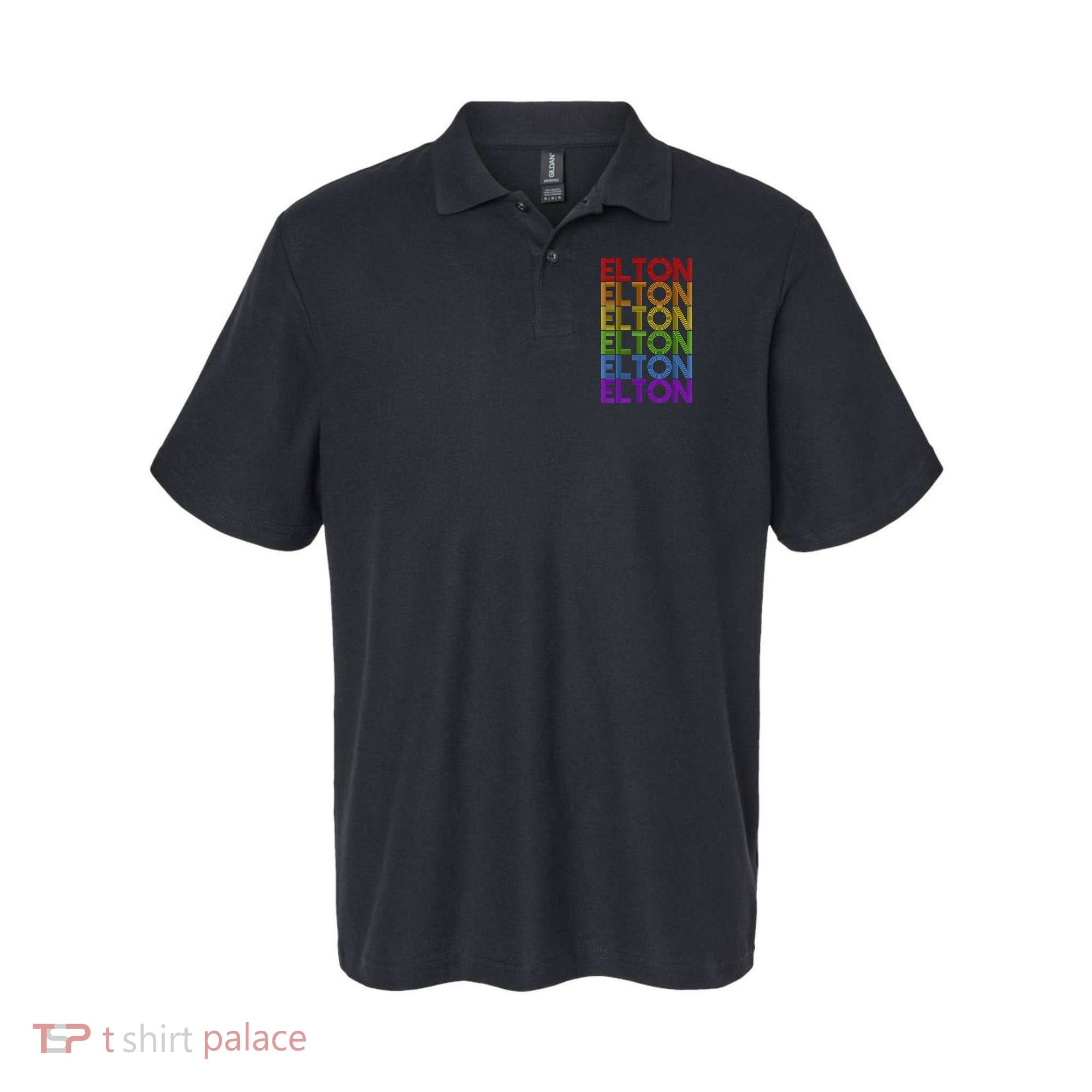 Elton Wordmark Pattern Retro Style Polo