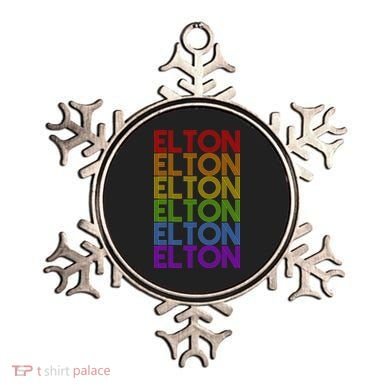 Elton Wordmark Pattern Retro Style Ornament